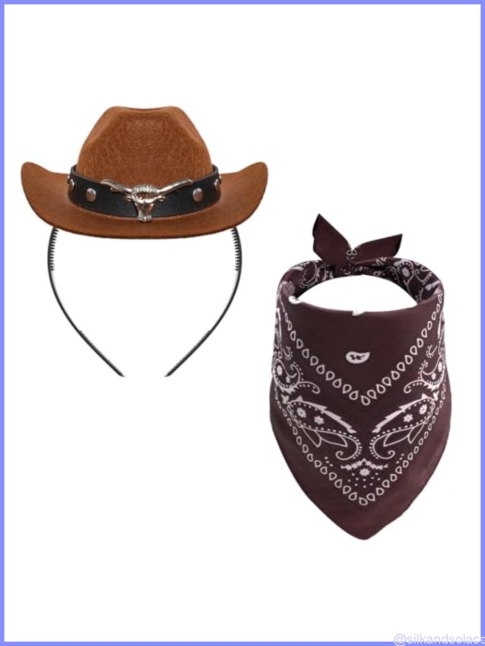 Mini Cowboy Hat Headband Women Detachable Polyester Faux Pearl Bandana